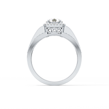 Round Halo & Triple Pave Lab Grown Diamond Engagement Ring