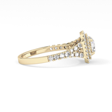 Round Double Halo & Split Shank Pave Lab Grown Diamond Engagement Ring