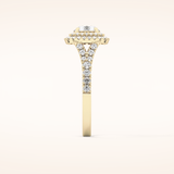 0.79 CT Round Shaped Double Halo & Pave Moissanite Engagement Ring