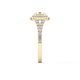 Round Double Halo & Split Shank Pave Lab Grown Diamond Engagement Ring