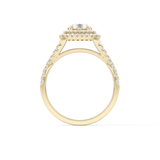 Round Double Halo & Split Shank Pave Lab Grown Diamond Engagement Ring