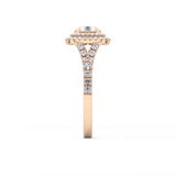Round Double Halo & Split Shank Pave Lab Grown Diamond Engagement Ring