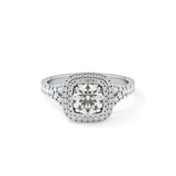 Round Double Halo & Split Shank Pave Lab Grown Diamond Engagement Ring