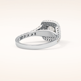 0.79 CT Round Shaped Double Halo & Pave Moissanite Engagement Ring
