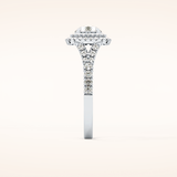 0.79 CT Round Shaped Double Halo & Pave Moissanite Engagement Ring
