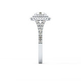 Round Double Halo & Split Shank Pave Lab Grown Diamond Engagement Ring