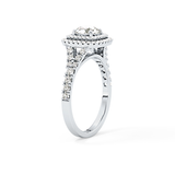 Round Double Halo & Split Shank Pave Lab Grown Diamond Engagement Ring