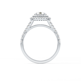 Round Double Halo & Split Shank Pave Lab Grown Diamond Engagement Ring