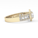 Round Halo & Triple Pave Lab Grown Diamond Engagement Ring