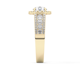 Round Halo & Triple Pave Lab Grown Diamond Engagement Ring