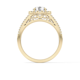 Round Halo & Triple Pave Lab Grown Diamond Engagement Ring