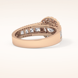 1.28 CT Round Shaped Halo & Triple Pave Moissanite Engagement Ring