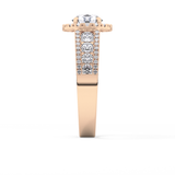 Round Halo & Triple Pave Lab Grown Diamond Engagement Ring