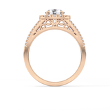Round Halo & Triple Pave Lab Grown Diamond Engagement Ring