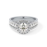 Round Halo & Triple Pave Lab Grown Diamond Engagement Ring