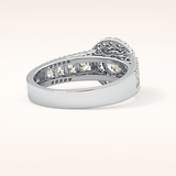 1.28 CT Round Shaped Halo & Triple Pave Moissanite Engagement Ring