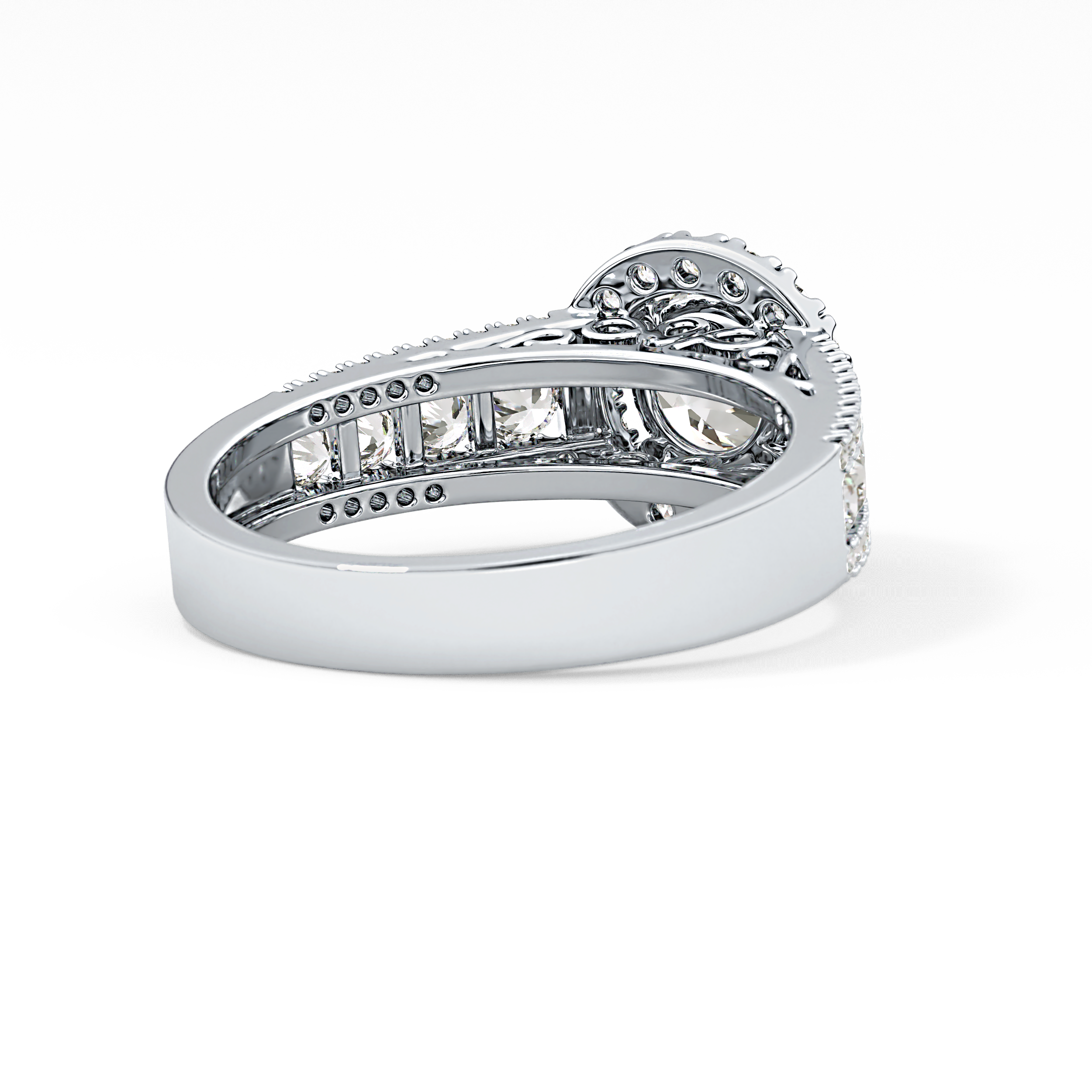 Round Halo & Triple Pave Lab Grown Diamond Engagement Ring