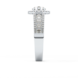 Round Halo & Triple Pave Lab Grown Diamond Engagement Ring