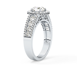 Round Halo & Triple Pave Lab Grown Diamond Engagement Ring