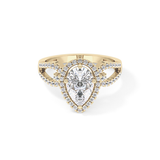 Pear Halo & Split Shank Pave Lab Grown Diamond Engagement Ring