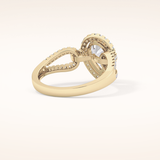 1.12 CT Pear Shaped Split Shank & Pave Moissanite Engagement Ring