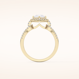 1.12 CT Pear Shaped Split Shank & Pave Moissanite Engagement Ring