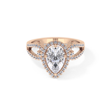 Pear Halo & Split Shank Pave Lab Grown Diamond Engagement Ring