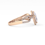Pear Halo & Split Shank Pave Lab Grown Diamond Engagement Ring