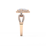 Pear Halo & Split Shank Pave Lab Grown Diamond Engagement Ring