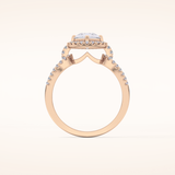 1.12 CT Pear Shaped Split Shank & Pave Moissanite Engagement Ring