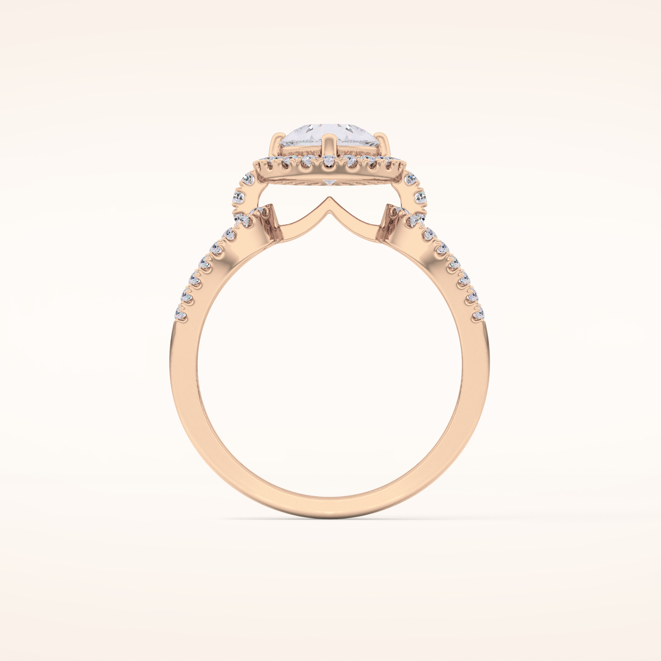 1.12 CT Pear Shaped Split Shank & Pave Moissanite Engagement Ring