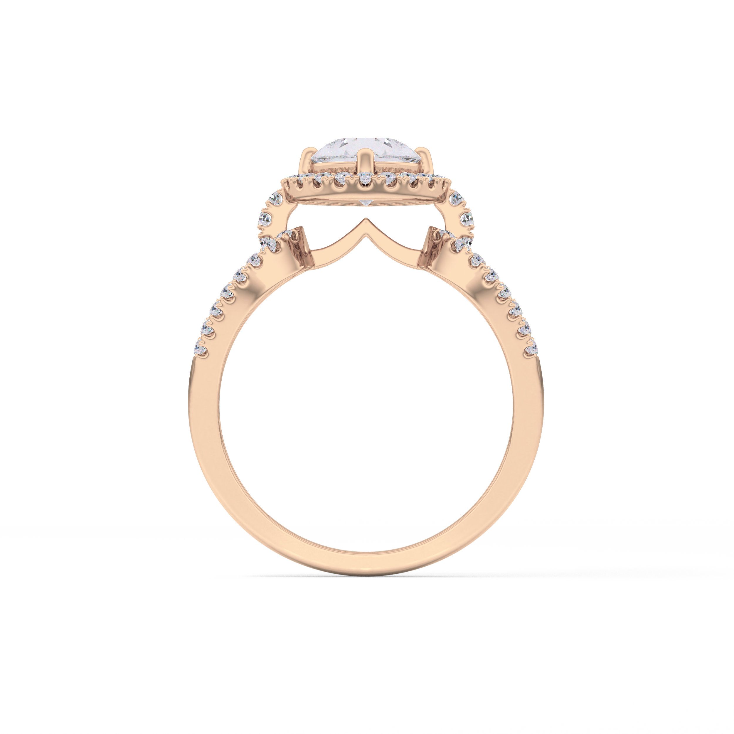 Pear Halo & Split Shank Pave Lab Grown Diamond Engagement Ring