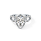 Pear Halo & Split Shank Pave Lab Grown Diamond Engagement Ring