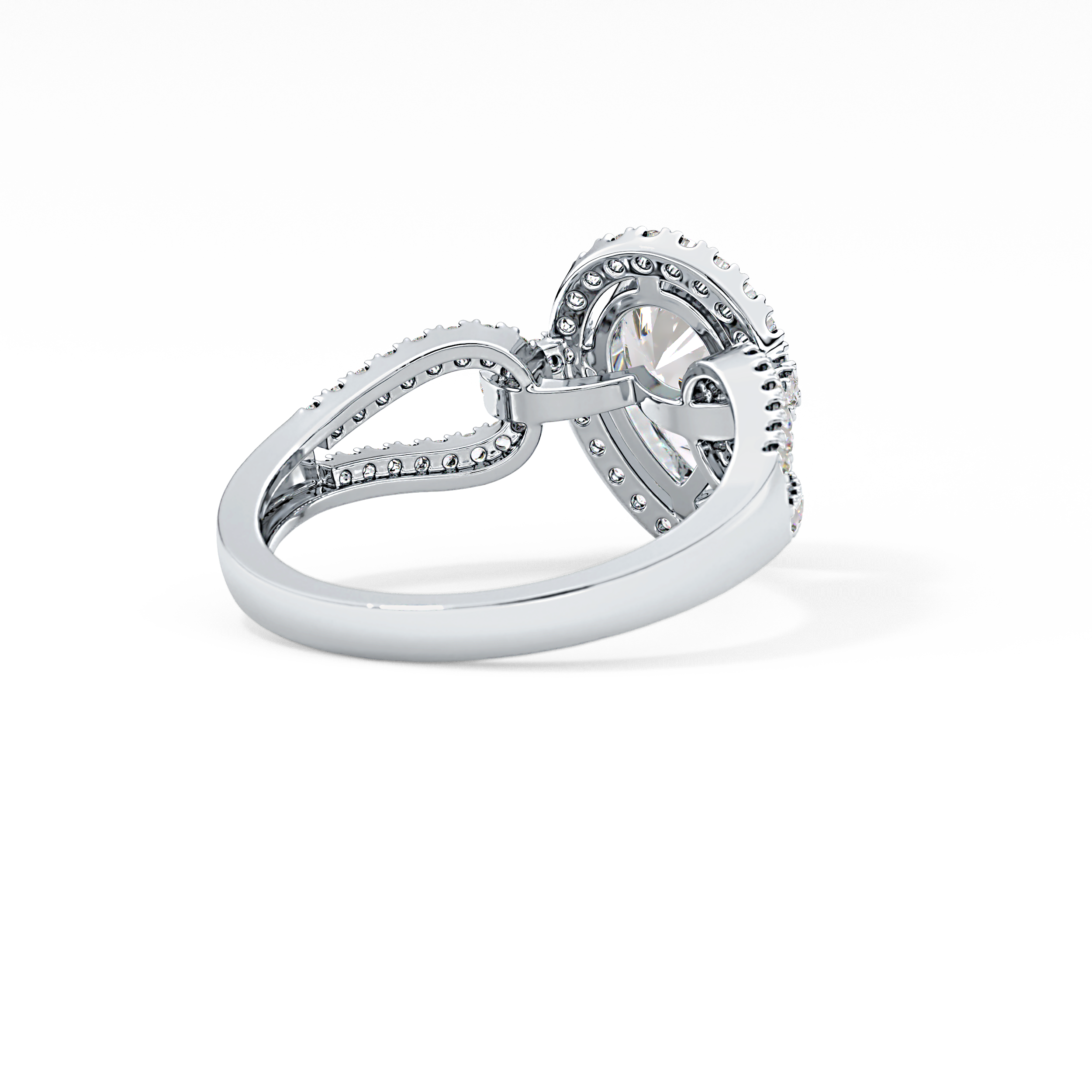 Pear Halo & Split Shank Pave Lab Grown Diamond Engagement Ring