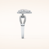 1.12 CT Pear Shaped Split Shank & Pave Moissanite Engagement Ring