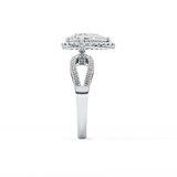 Pear Halo & Split Shank Pave Lab Grown Diamond Engagement Ring