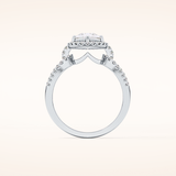 1.12 CT Pear Shaped Split Shank & Pave Moissanite Engagement Ring