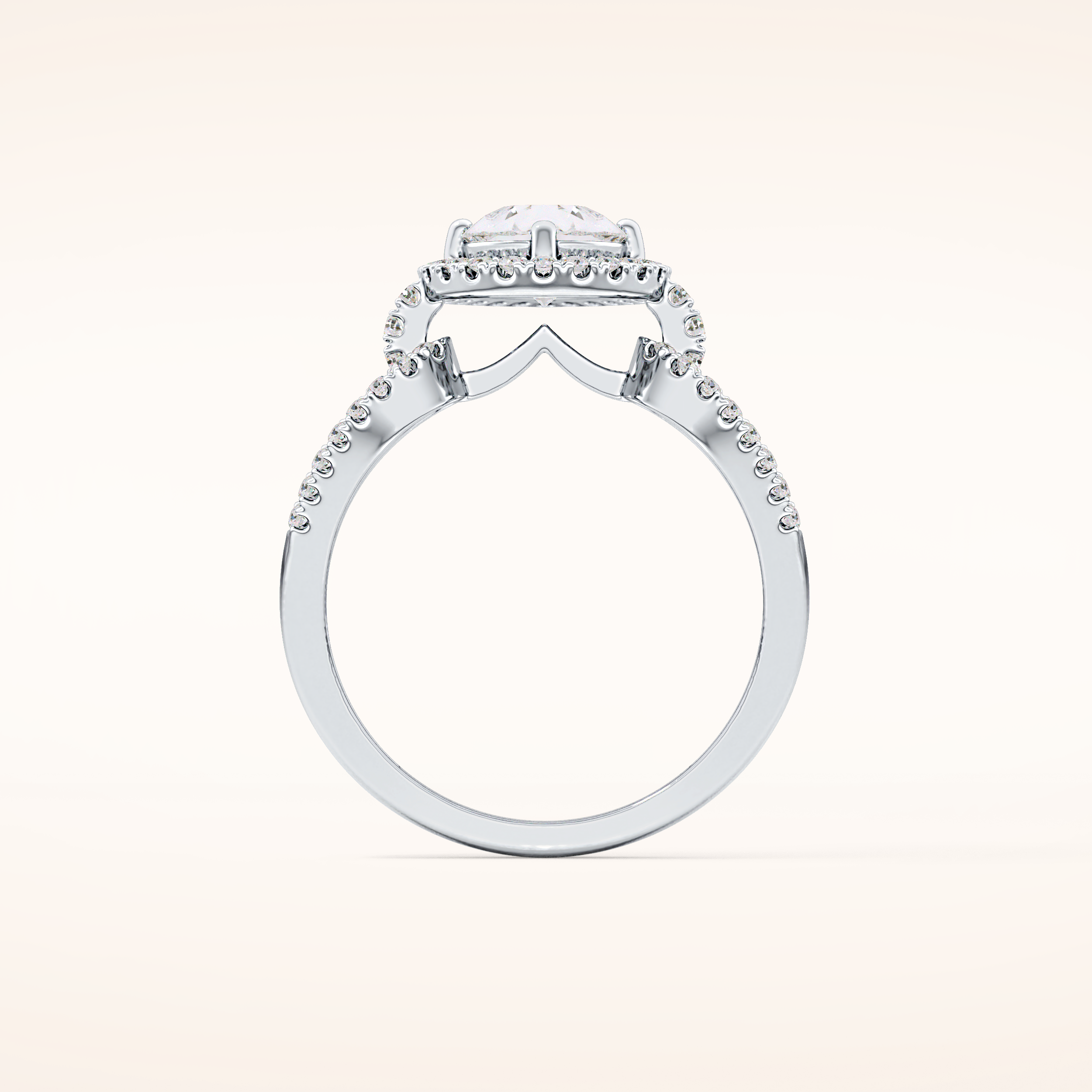 1.12 CT Pear Shaped Split Shank & Pave Moissanite Engagement Ring