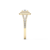 Round Double Halo & Split Shank Pave Lab Grown Diamond Engagement Ring