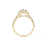 Round Double Halo & Split Shank Pave Lab Grown Diamond Engagement Ring