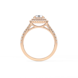 Round Double Halo & Split Shank Pave Lab Grown Diamond Engagement Ring