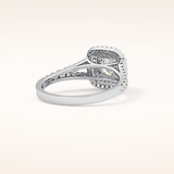 0.71 CT Round Shaped Double Halo & Split Shank Moissanite Engagement Ring