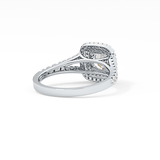 Round Double Halo & Split Shank Pave Lab Grown Diamond Engagement Ring