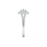 Round Double Halo & Split Shank Pave Lab Grown Diamond Engagement Ring