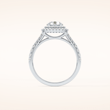 0.71 CT Round Shaped Double Halo & Split Shank Moissanite Engagement Ring