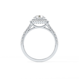 Round Double Halo & Split Shank Pave Lab Grown Diamond Engagement Ring