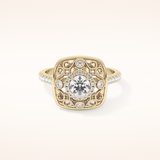 0.32 CT Round Shaped Halo Moissanite Engagement Ring
