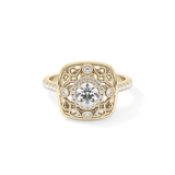 Round Halo Vintage Art Deco & Pave Lab Grown Diamond Engagement Ring