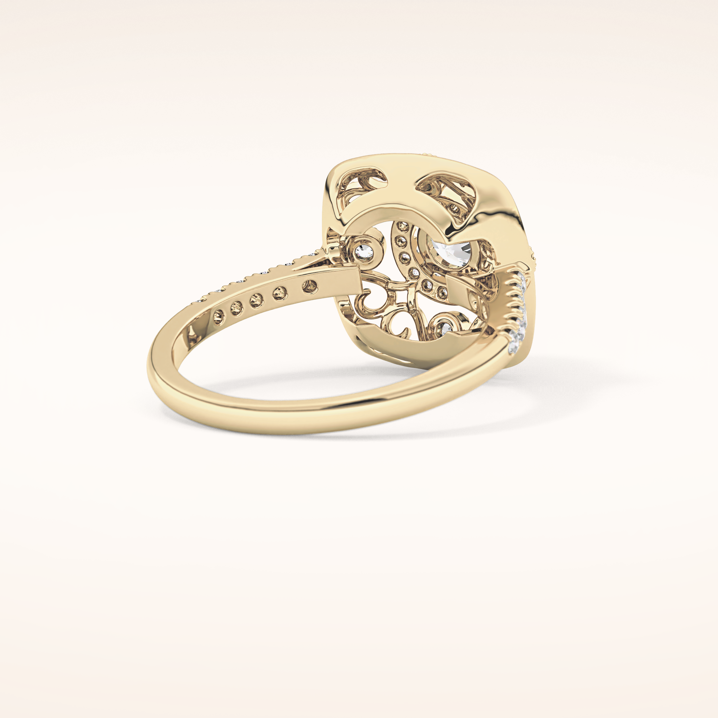 0.32 CT Round Shaped Halo Moissanite Engagement Ring