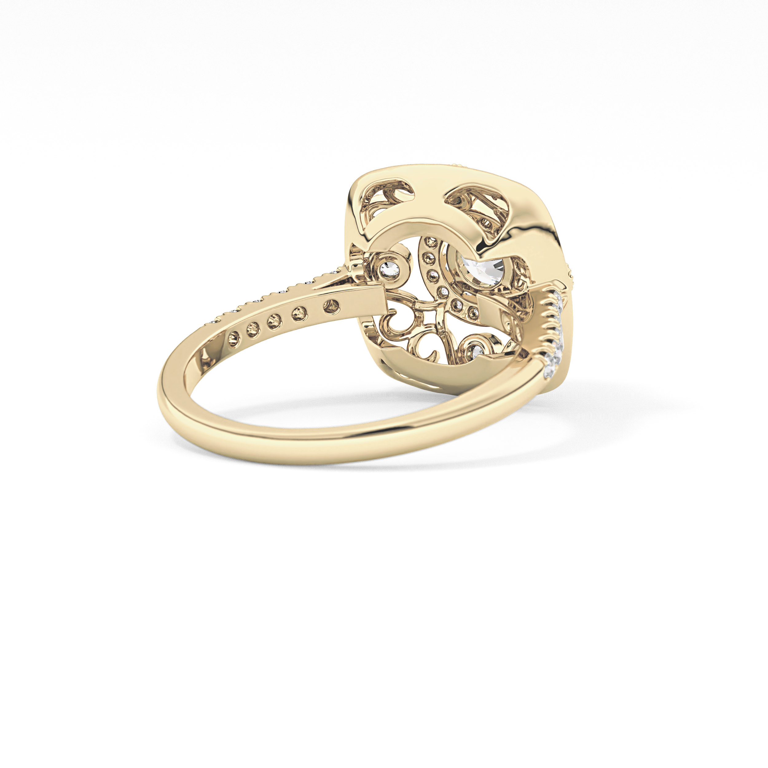 Round Halo Vintage Art Deco & Pave Lab Grown Diamond Engagement Ring